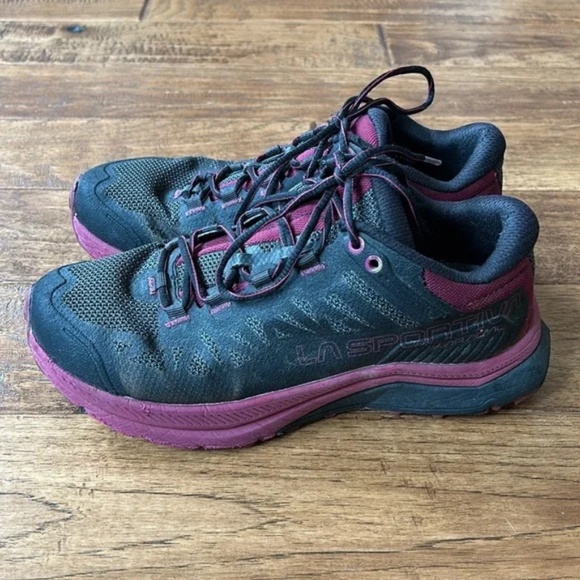 La Sportiva Karacal Mountain Trail Running Shoes Black Red Plum Womens Size 7 - Picture 6 of 10
